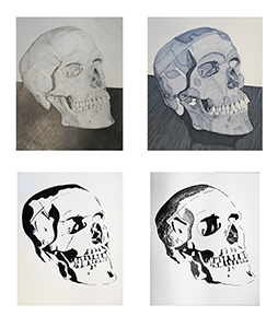Image of Jeanne Kagle's multi media, Skull Translations.